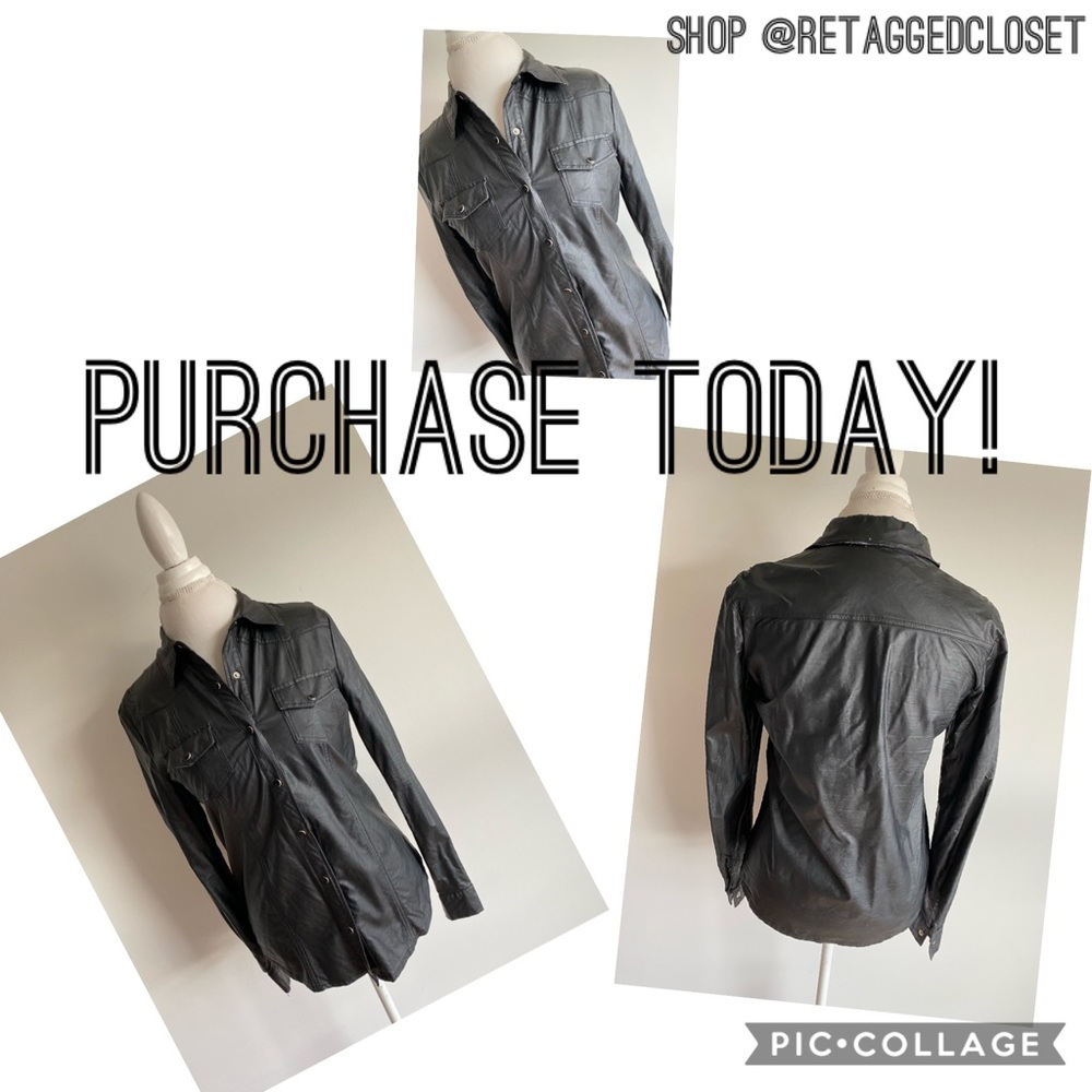 Olivaceous Vegan Leather Button Down